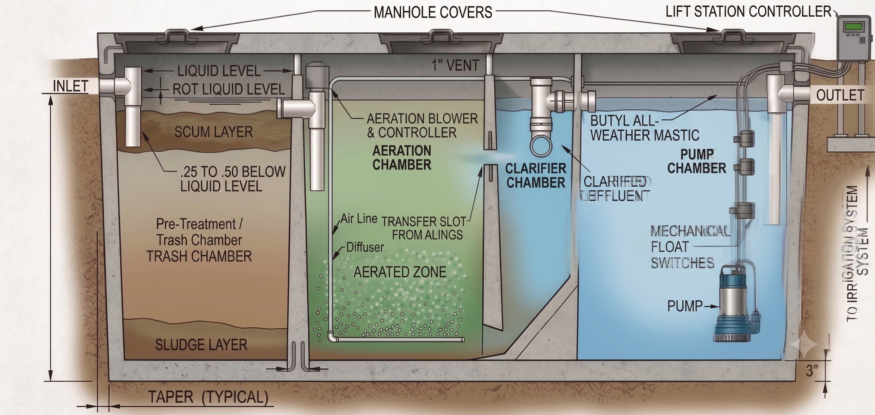 Aerobic Treatment Unit Diagram