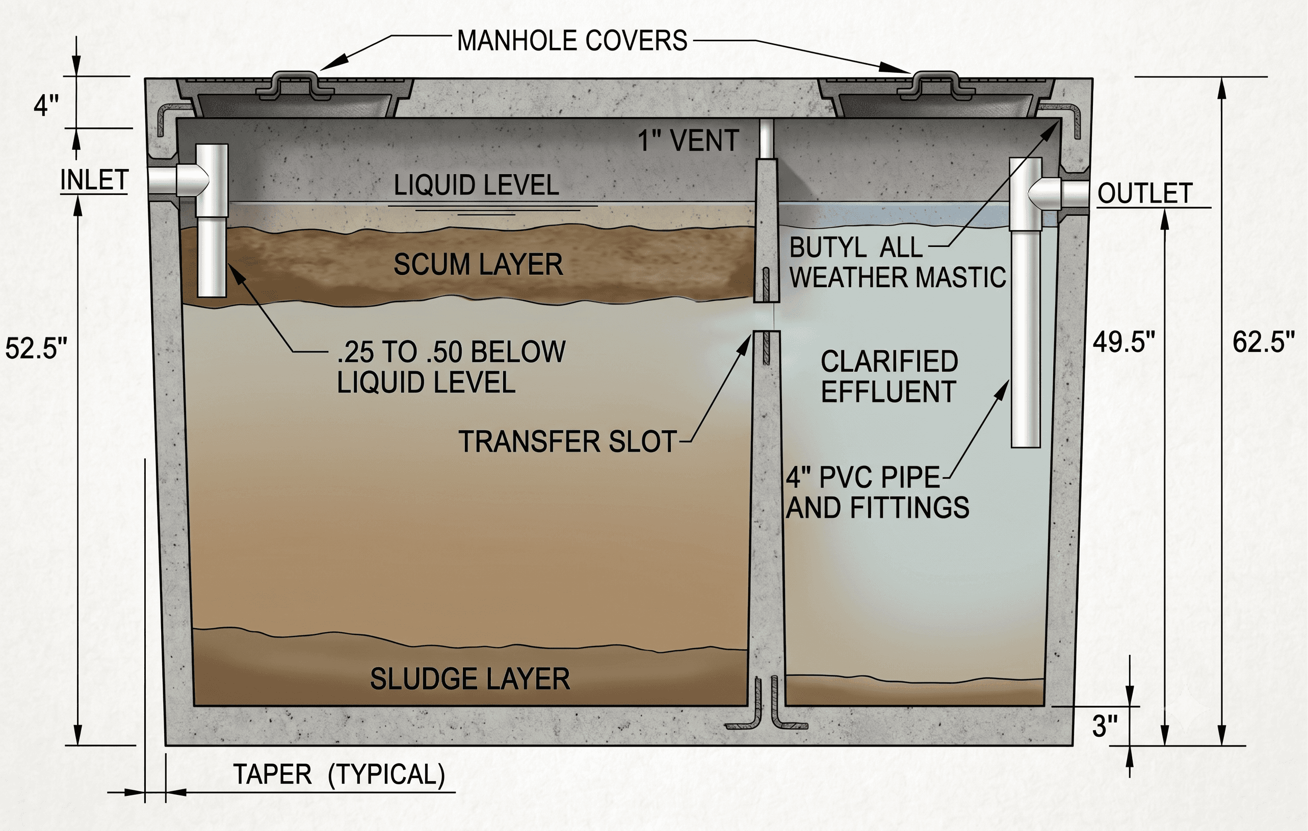 Conventional Septic Tank Diagram